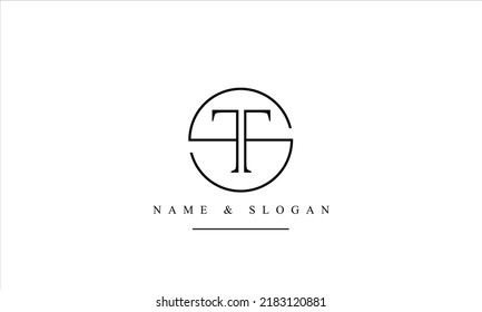 TS, ST, T, S abstract letters logo monogram