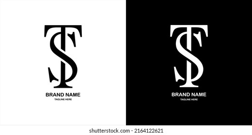 TS, ST vector initial logo, monogram, lettermark logo company, business, brand.