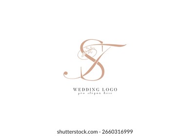  TS ST Hochzeits-Logo mit Monogramm Anfangsbuchstaben
