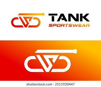 TS tank symbol letter logo design.