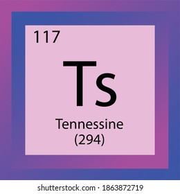 Ts Tennessine Chemical Element Periodic Table Stock Vector (Royalty ...