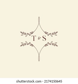 TS wedding initial logo letters in high quality professional design that will print well across any print media