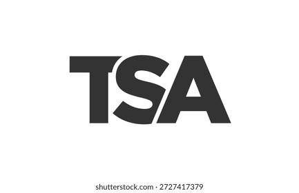 Modelo de design de logotipo TSA com texto em negrito forte e moderno. Logotipo vetorial inicial com tipografia simples e mínima. Identidade de empresa moderna ideal para a presença de marca de empresas.