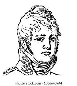 Tsar Alexander I, 1777-1825, he was emperor of Russia from 1801 to 1825, vintage line drawing or engraving illustration svg