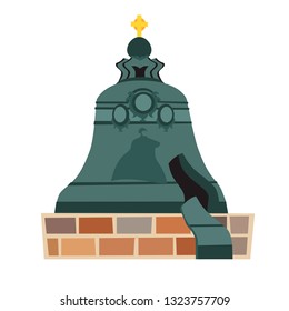 
The Tsar bell in Moscow monument icon vector illustration. Travel to Russia concept art cartoon style. Isolated on a white background