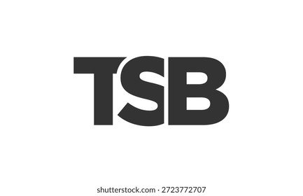 Modelo de design de logotipo TSB com texto em negrito forte e moderno. Logotipo vetorial inicial com tipografia simples e mínima. Identidade de empresa moderna ideal para a presença de marca de empresas.