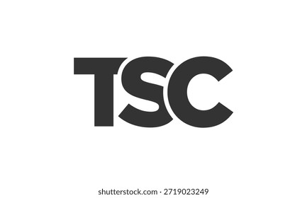 Plantilla de diseño de logotipo TSC con texto fuerte y moderno en negrita. Logotipo de Vector inicial basado en tipografía simple y mínima. Identidad de empresa de moda ideal para la presencia de la marca de las empresas.