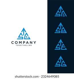 TSC triangle logo, triangle monogram logo with three initials vector Icon,  develop, natural, luxury, modern, finance logo, strong logo, suitable for your company.