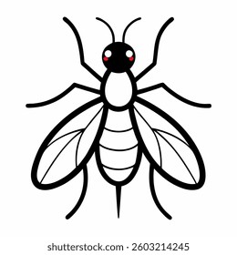 Tsetse Fly line art  Vector Illustration
