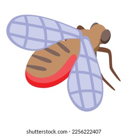 Icono de mosca doméstica tsetse vector isométrico. Insulto de vuelo. Animales de cosecha