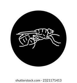 Icono de la línea negra del índice Tsetse. Pictograma para página web, aplicación móvil, promoción.