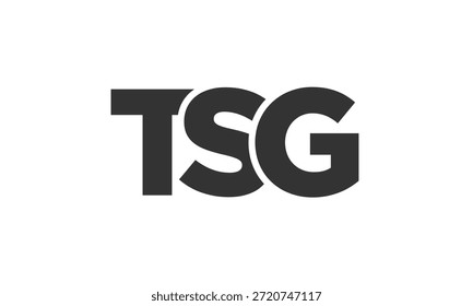 Plantilla de diseño de logotipo TSG con texto en negrita fuerte y moderno. Logotipo de Vector inicial basado en tipografía simple y mínima. Identidad de empresa de moda ideal para la presencia de la marca de las empresas.