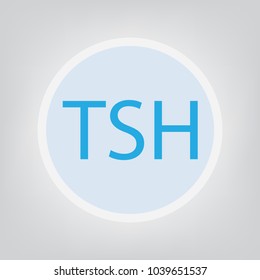 TSH (Thyroid-stimulating hormone) acronym- vector illustration