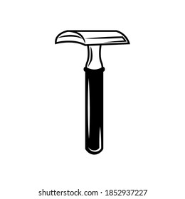 T-shape razor, cutout icon with transparent background. Cutout silhouette men's shaving machine. T-shape razor, accessories for shaving. Vector illustration