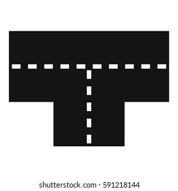 Tshaped crossroad icon. Simple illustration of tshaped crossroad vector icon for web