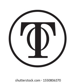 T-shaped logo design, white background