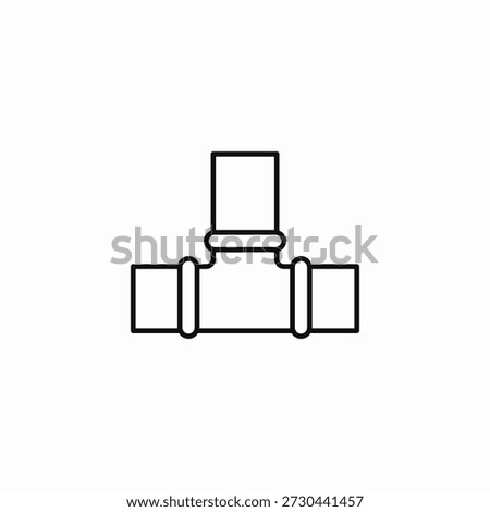 t-shaped pipe fitting icon sign vector