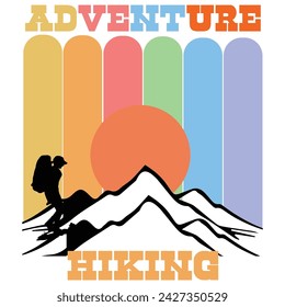 t-shart design for hiking.vector design.