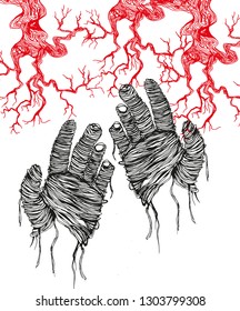 t-shhirt design gothic hand drawing pattern