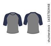 T-Shirt 3/4 Grey Navy Template, Tshirt Short Design, Vectorize T-Shirt 3/4 Commercial Use