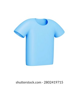 T-shirt 3d icon. Clothing. Isolated object on a transparent background