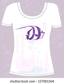 t-shirt with abstract fish