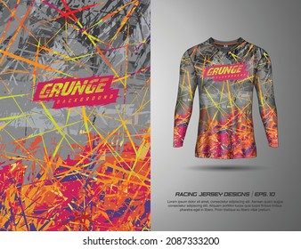 Tshirt abstract grunge background for extreme sport jersey team, motocross, race car, cycling, fishing, diving, leggings, football, gaming