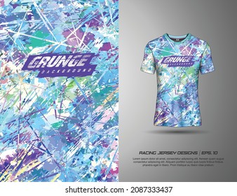 Tshirt abstract grunge background for extreme sport jersey team, motocross, race car, cycling, fishing, diving, leggings, football, gaming