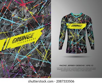 Tshirt Abstract Grunge Background For Extreme Sport Jersey Team, Motocross, Race Car, Cycling, Fishing, Diving, Leggings, Football, Gaming