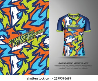 Fondo abstracto de la camiseta para el equipo de la camiseta deportiva extrema, motocross, ciclismo, pesca, buceo, leggings, fútbol, juegos