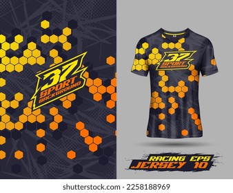 Tshirt abstract honeycomb background for extreme sport jersey team, motocross, car racing, cycling, fishing, diving, leggings, football, gaming