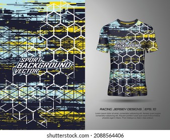 Textura de patrón de abeja abstracto de camisetas para el equipo de camiseta deportiva extrema, motocross, coche de carreras, ciclismo, pesca, buceo, leggones, fútbol, juegos