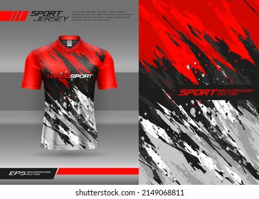 Black yellow t-shirt sport design template with abstract grunge textured  pattern for soccer jersey. Sport uniform in front view. Tshirt mock up for  sport club. Vector Illustration Stock Vector
