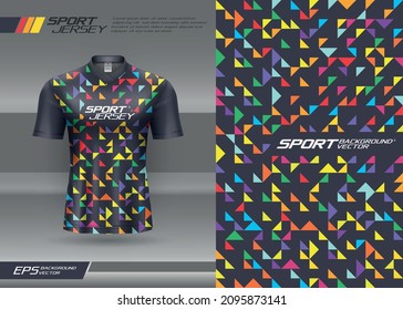 Tshirt abstract texture colorfull triangle background for extreme sports jersey, racing, soccer, gaming, motocross, cycling, downhill, leggings