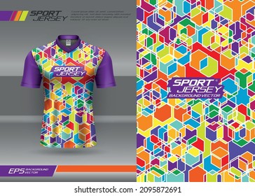 Tshirt abstract texture hexagon background for extreme sports jersey, racing, soccer, gaming, motocross, cycling, downhill, leggings