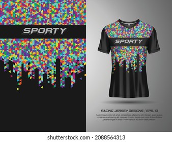 Tshirt abstract triangle pattern texture background for extreme sport jersey team, motocross, race car, cycling, fishing, diving, leggings, football, gaming