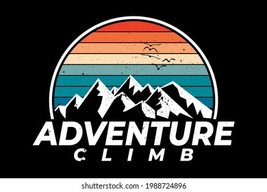 T-shirt adventure climb mountain retro style