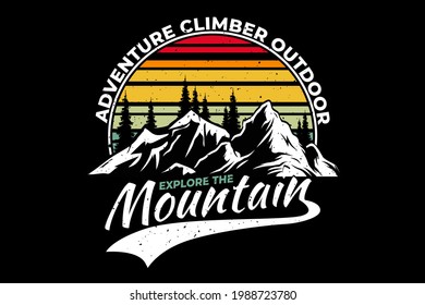 T-shirt adventure climb outdoor explore mountain pine retro style vintage