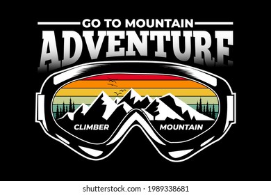 T-shirt adventure mountain pine tree retro style