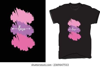 T-Shirt amazing design in vector where water color and heart shapes 2.2, Apparel design, illustration design.