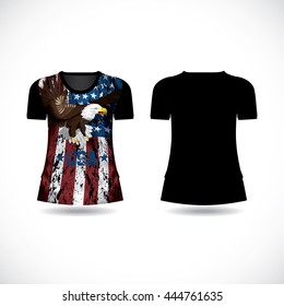 T-shirt america flag and eagle