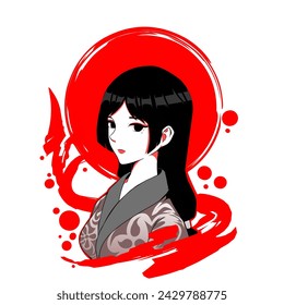 Tshirt anime design . Anime vector illustration 