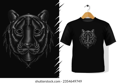 t-shirt and apparel trendy animal line art  illustration 
