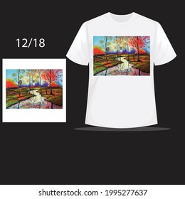  t-shirt and apparel trendy design with palm trees silhouettes