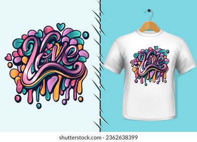 t-shirt and apparel trendy graffiti lettering colorful typography design