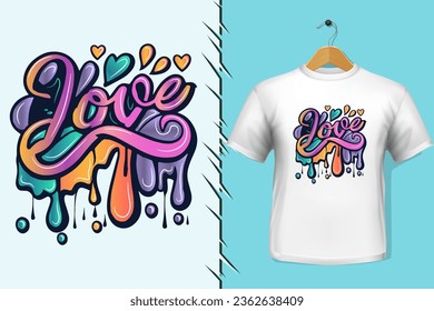 t-shirt and apparel trendy graffiti lettering colorful typography design