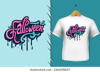 t-shirt and apparel trendy halloween colorful typography design