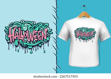 t-shirt and apparel trendy halloween colorful typography design