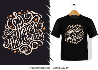 t-shirt and apparel trendy halloween quotes colorful typography design