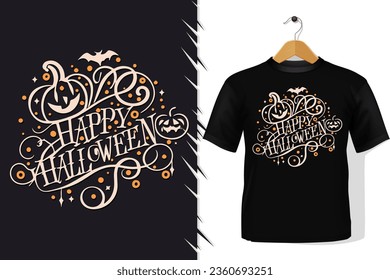 t-shirt and apparel trendy halloween quotes colorful typography design